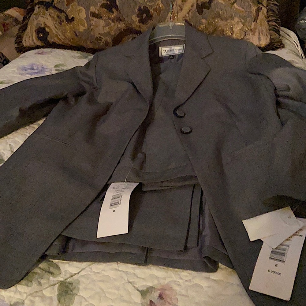 2 piece grey windowpane suit
